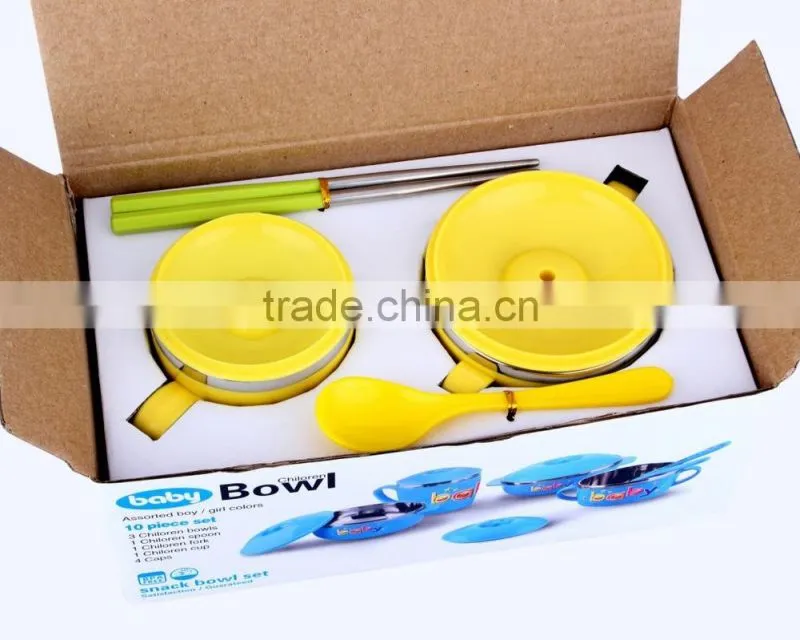 chinese wholesale 5 piece stainless steel mixing bowl set with lids for children