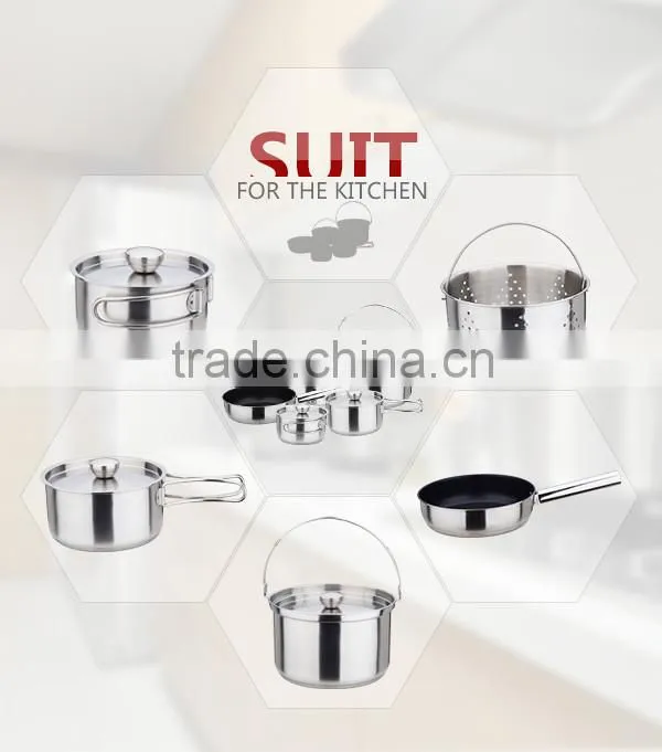 Stainless Steel Pots Foldable Camping Cookware Set
