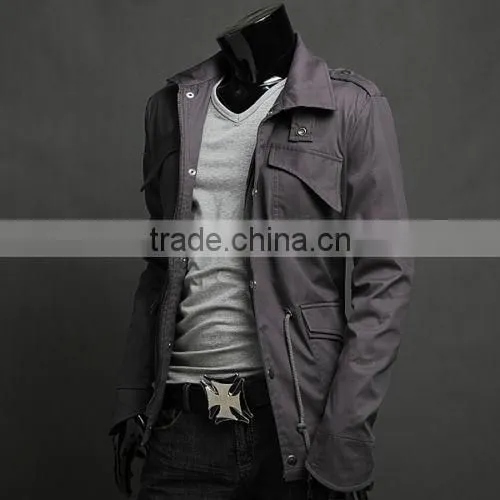 LQ men's classic military coat jacket