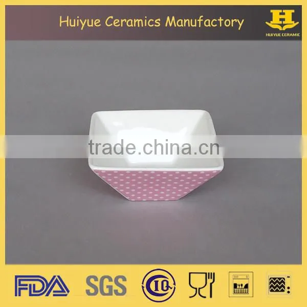 ceramic decal printing square snack dish