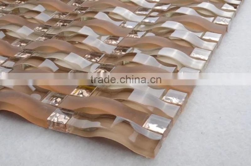 GT008 new designed glossy skyline glass mosaic