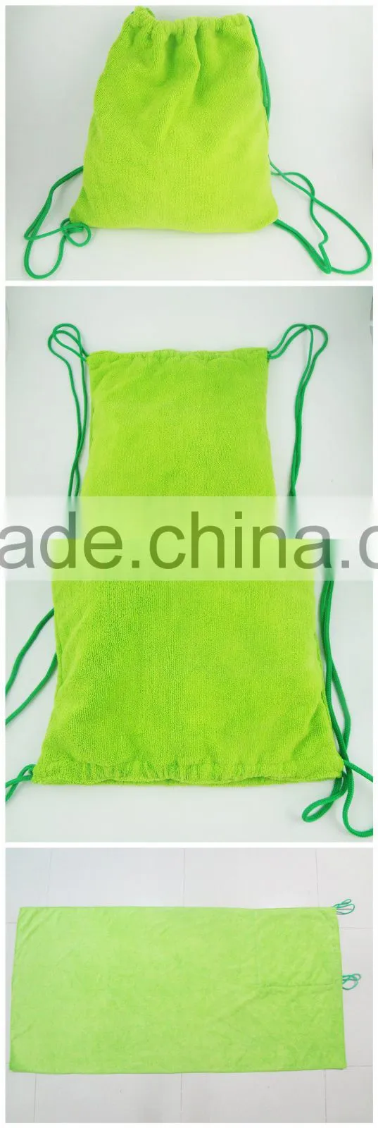 microfiber drawstring beach towel bag,folding beach towel bag