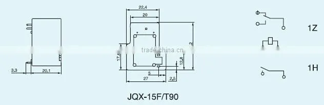 T90 pcb relay / pcb mounting relay 0.9W