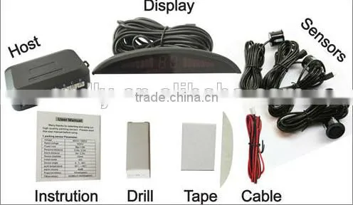 2015 parking sensor DC 12V wireless LED Display Parking Sensor with bibibi human voice