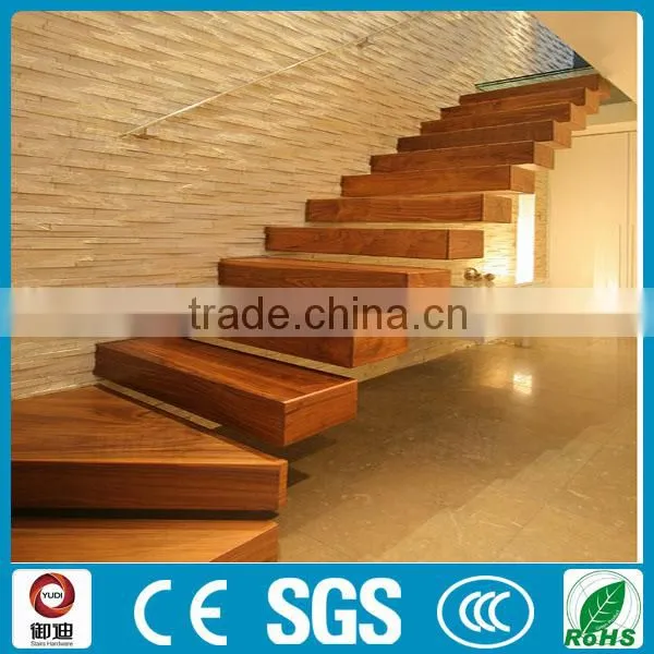 modern house decoration floating indoor wooden staircase design