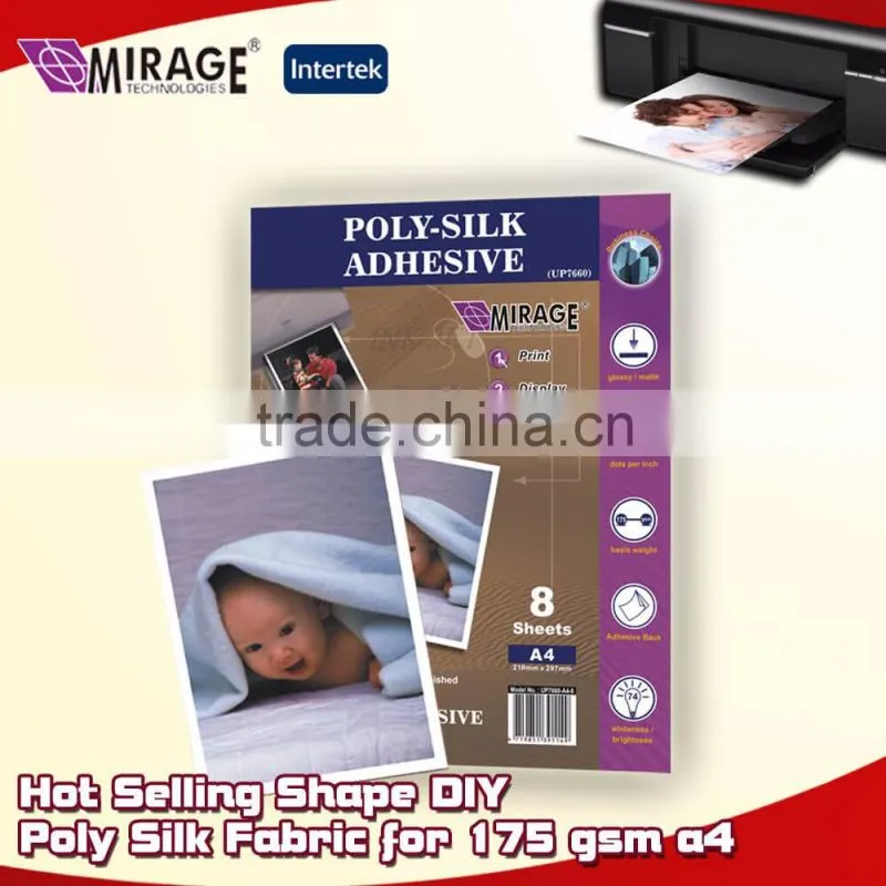 Hot Selling Shape DIY Elegant Poly Silk Fabric for 175 gsm a4