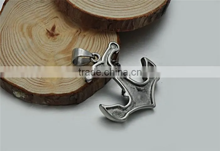 Vintage punk style jewelry JCN0324 stainless steel anchor necklace pendant