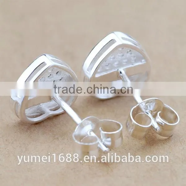 lovely Silver Micro Pave Earrings Wholesale Jewelry