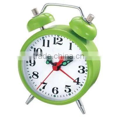 metal case mechanical alarm clock, wind up movement