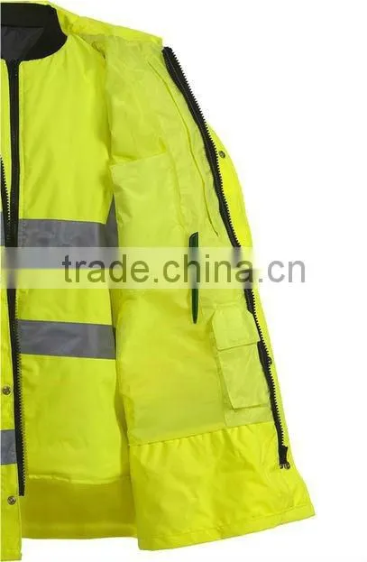 Hot! 2014 new design functonal high-vis 3 in 1 jacket