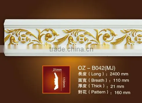 Carved panel moulding/PU crown moulding for Home&Interior material