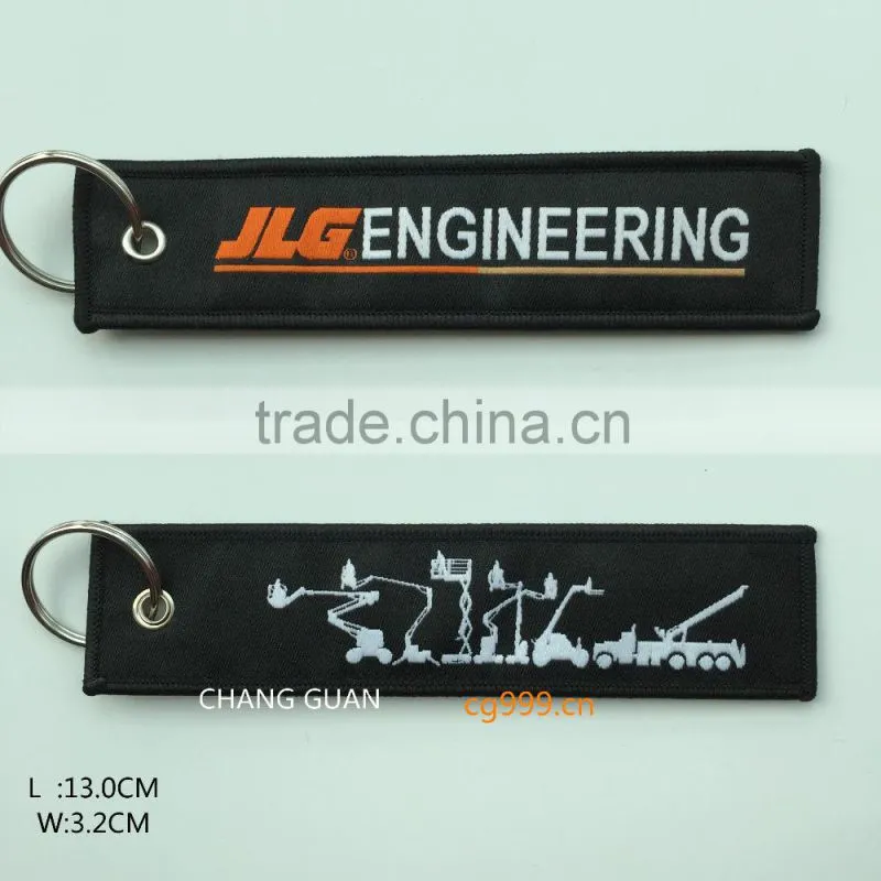 The woven label bag keychain