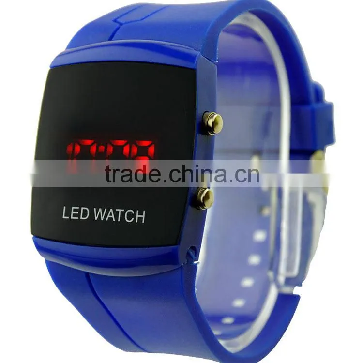 LED Silicone Rubber Band Digital New Fashion Color Storm change color watch mirror