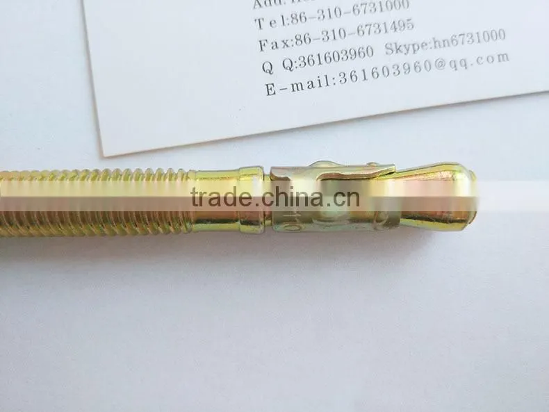 china hebei din M24 wedge anchor through bolt with zinc plated