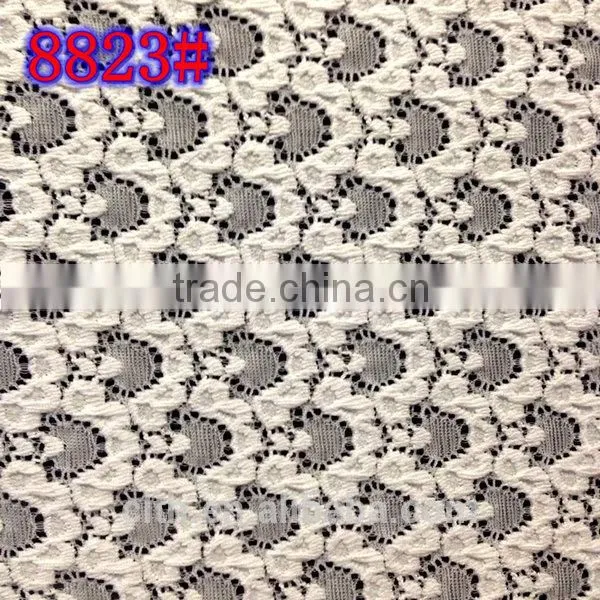 Tianhua 8823 knitting type 100% polyester lace fabric for evening dress