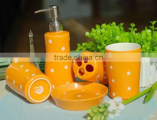 5PCS Ceramic blue bathroom sets