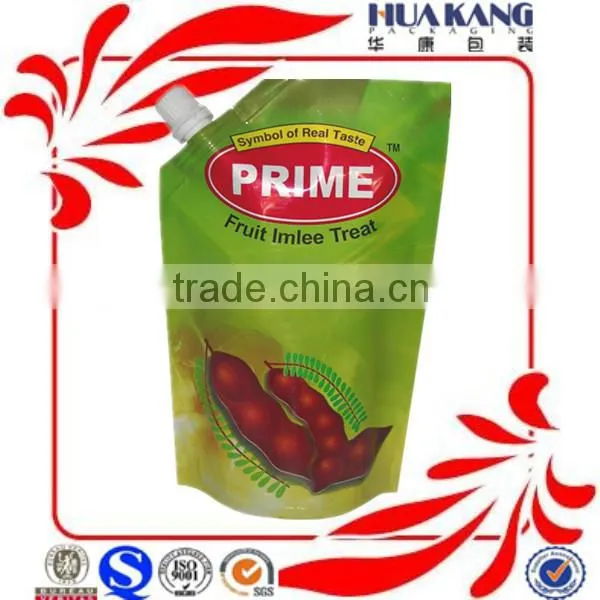with spout and printing plastic juice bag