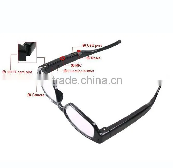 2015 New Products mini glasses camera detector 1080p Full HD Double-Button glass camera mini spy hidden camera