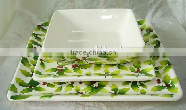 distinctive ceramic tableware,square shape by handpaited