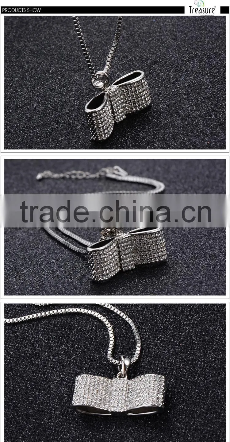 Foreign trade big-name fashion jewelry temperament full of diamond alloy necklace silver necklace wholesale European and America