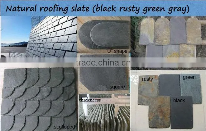 Natural black slate thin slate roofing tile