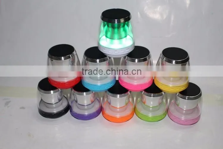 2016 Colorful Led Light Portable Mobile Phone Amplifier bluetooth Speaker With usb