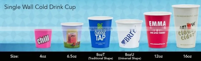 Flexo printed single wall hot coffee paper cup factory supply