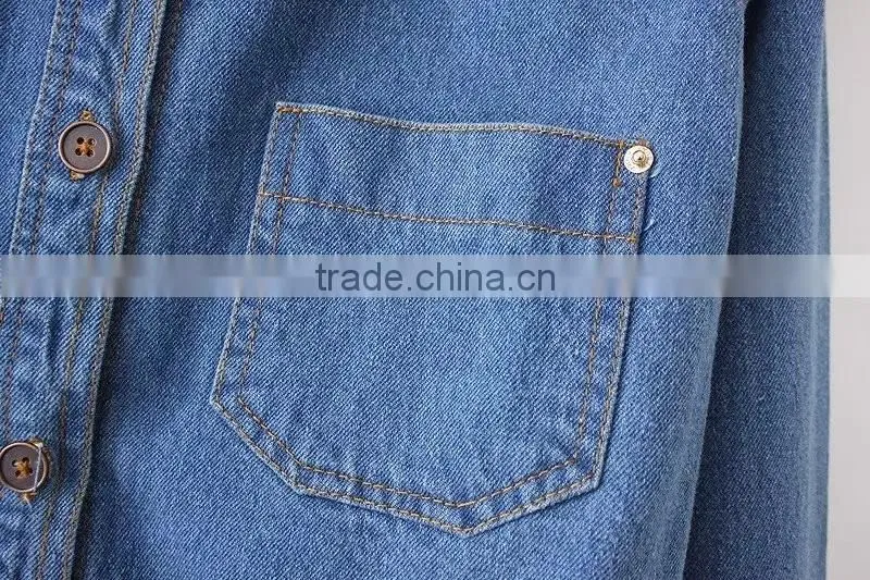 cheap china wholesale clothing two pockets front denim jacket