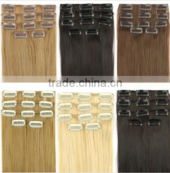 Show 2016 new arrival top quality virgin curly raw Peruvian clip in hair extensions