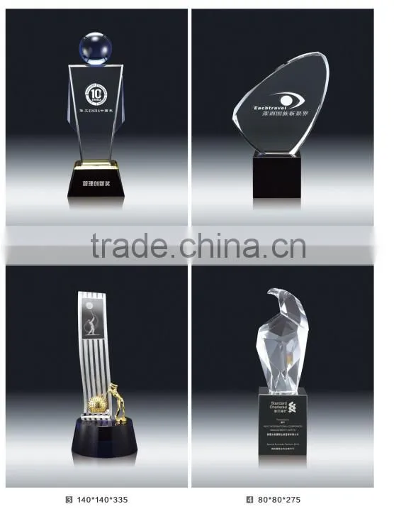 glass art crystal trophy