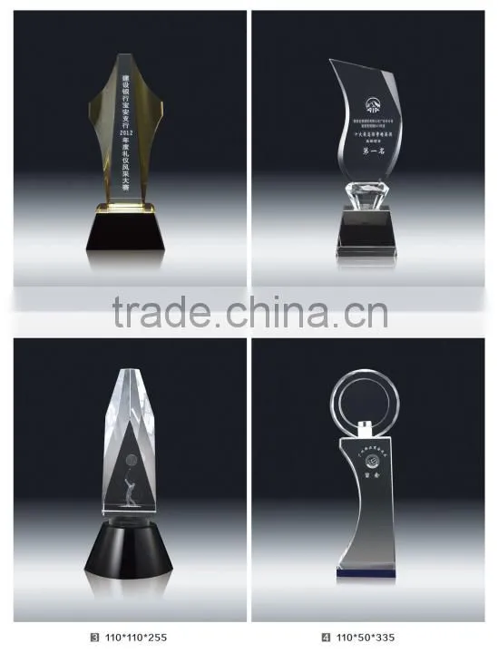 glass art crystal trophy