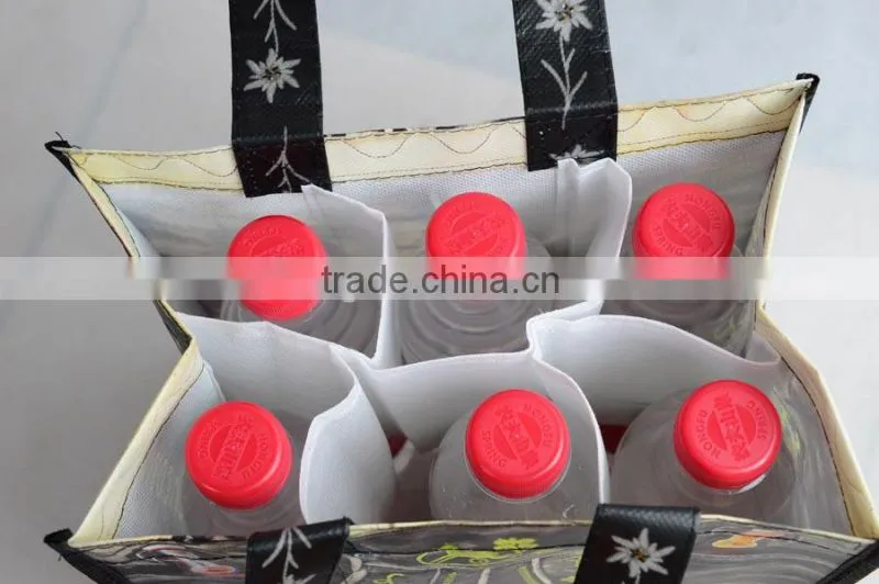 Lead Free Non Woven 6 Pack Bottle Bag