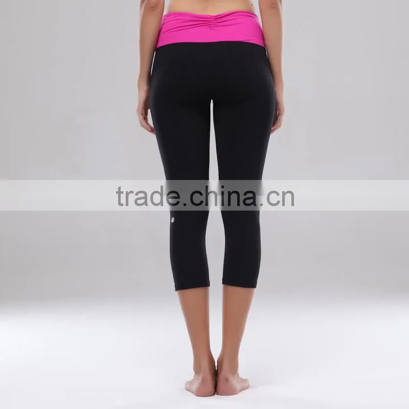 2015 professional and comfortable girl's gym wear yoga capri