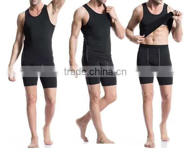 Mens Body Shaper running vest Sports Gym Tank Top Sleeveless Polyester Quick-dry Vest
