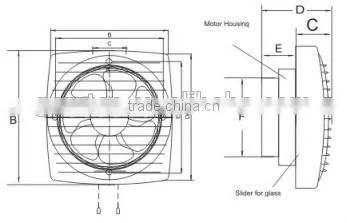 Wooden Color Window Mounted Bathroom Exhaust Fan