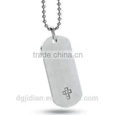 Customized laser engraved stainless steel dog tag pendant