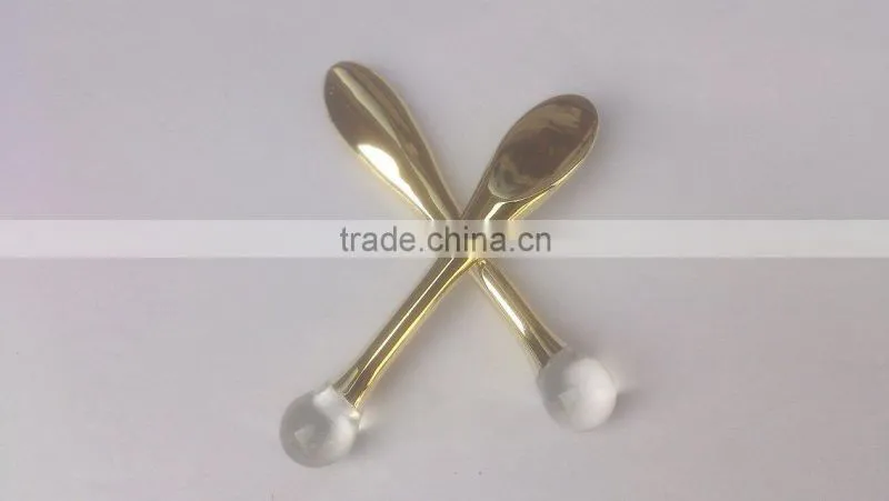 gold color acrylic plastic cosmetic spoon