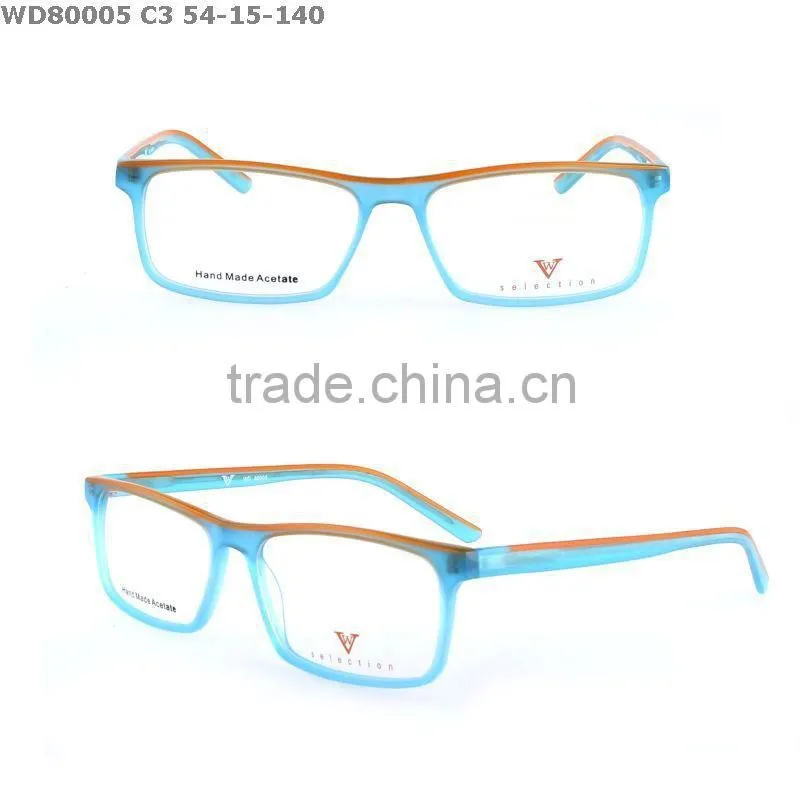 Latest fashion acetate optical frame, eyewear with multicolor splicing