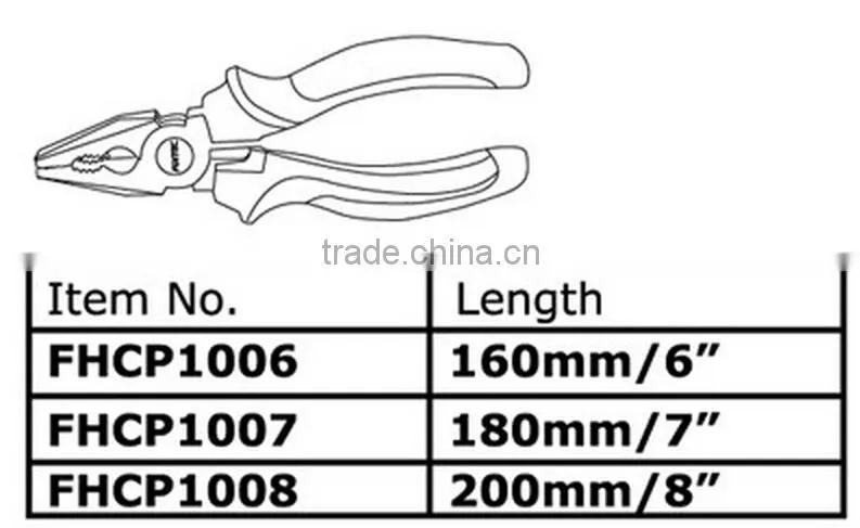 Fixtec Hand Tool 6 Inch CRV Combination Pliers