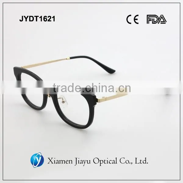 golden color metal temple acetate frame spectacle frames