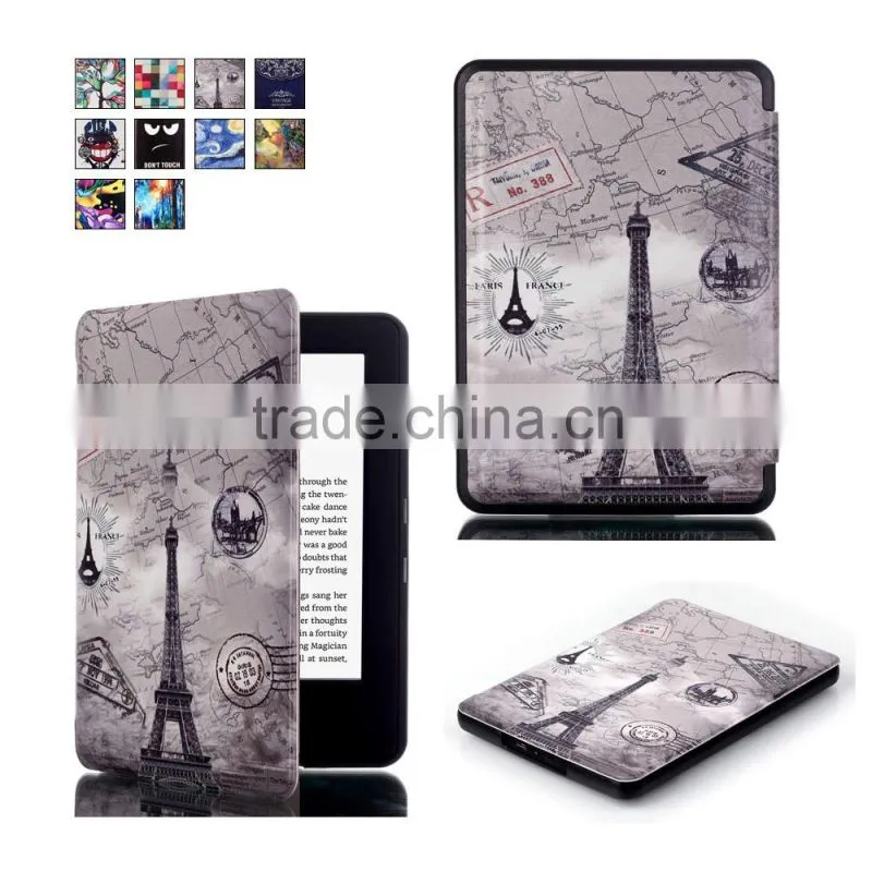 Flip Custom Design Leather Tablet Case OEM 6 inch Leather Case for e-Reader New Kindle 2016 8 Generation