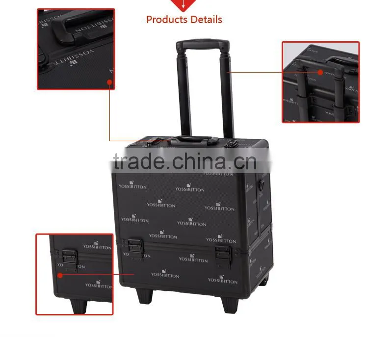 High Quality Lovely 2 In 1 Pull Out Trays Trolley Makeup Case
