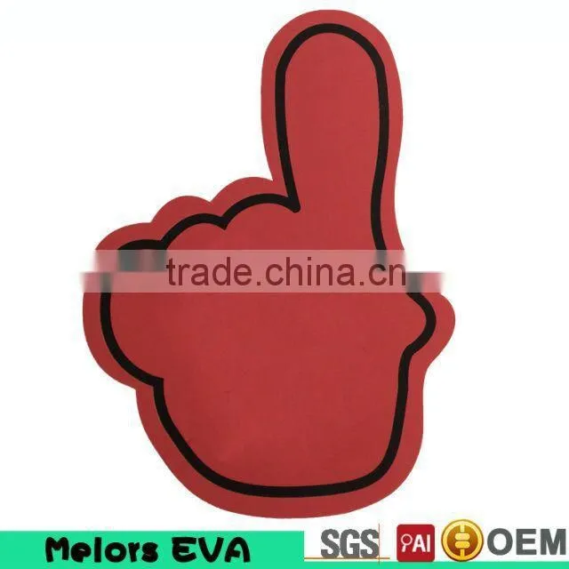 Melors high density custom printed soft eva foam giant foam hands/foam finger hand for sport cheering items