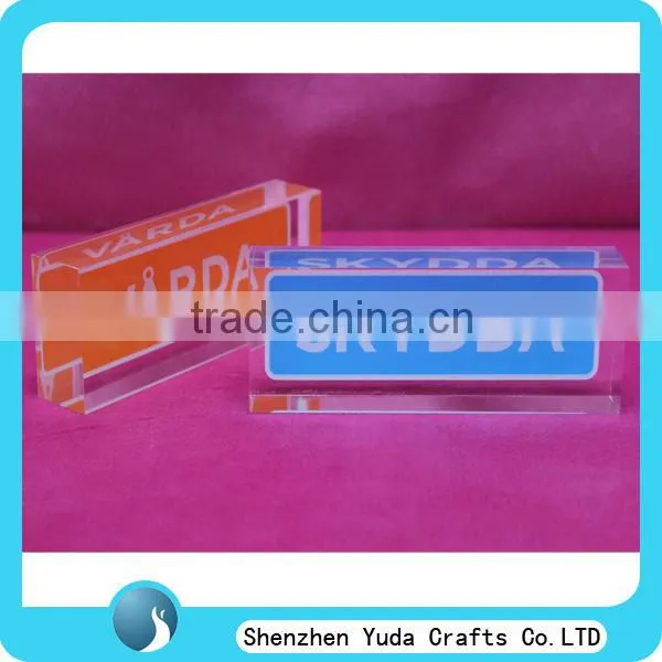 high quality printed clear acrylic ideal custom logo block wholesale cheap