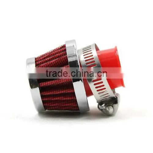New Universal Car Round Tapered Air Filters 25MM Clamp-On Auto Cold Air Intake Mini Filters Red