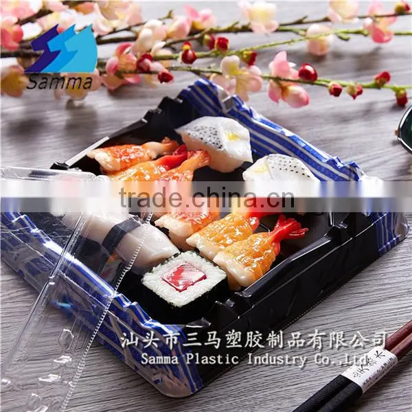 KW-0011FG-B Printed Plastic Container,Container with Transparent Cover, Food Plastic Container
