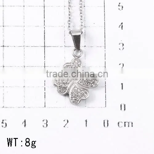 925 silver stainless steel lovely heart pattern pendant simple chain elegant necklace