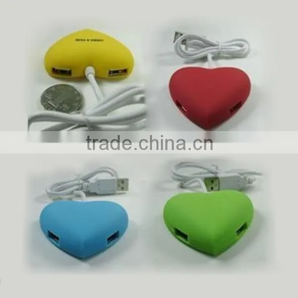 high speed mini 2.0 version portable 3port USB Hub with led back round light
