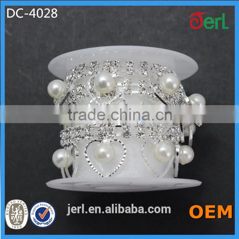 Wholesale fashion pearl jewelry chain trimming with rhinestone for ladies DC-4028