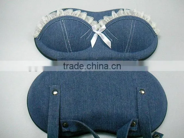 GC-Fashion Good shaped denim fabric custom eva Bra bag for lady